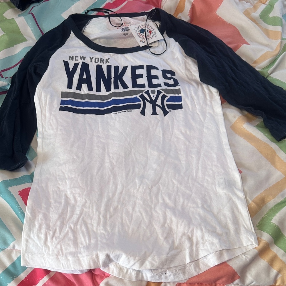 Raglan Tee - White & Navy